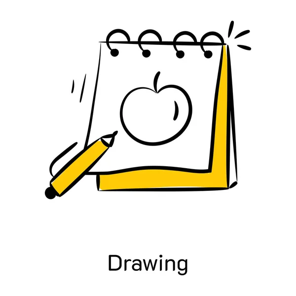 Crayon Icône Ligne Livre — Image vectorielle