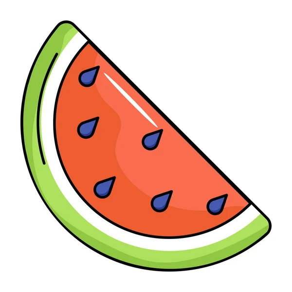 Wassermelone Scheibe Symbol Vektor Illustration Grafik Design — Stockvektor