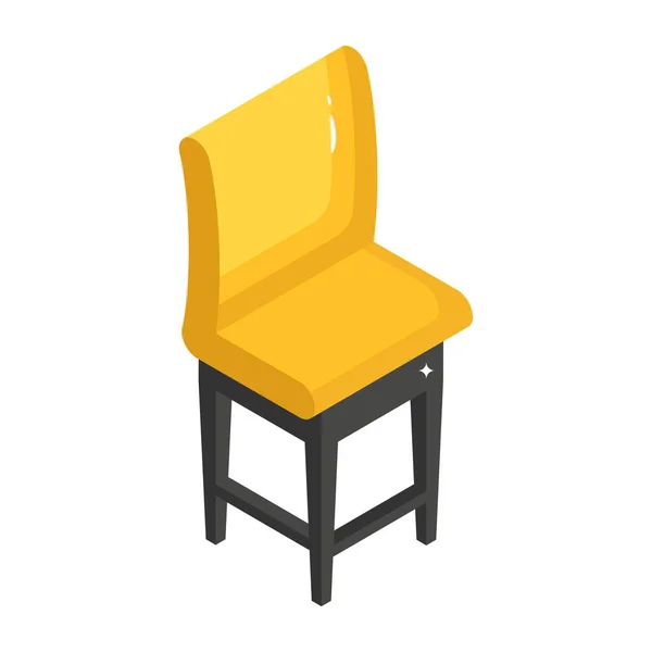 Mobilya Ikonu Beyaz Zemin Üzerinde Ahşap Sandalye Vektör Illüstrasyonunun Izometriği — Stok Vektör