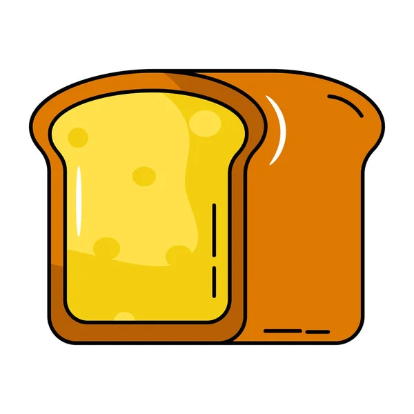 Delicious Bread Slice Icon Vector Illustration Design — Stock Vector