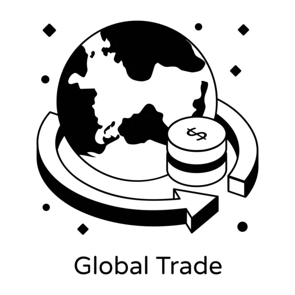 Global Trade Nowoczesny Design Ilustracja Wektor — Wektor stockowy