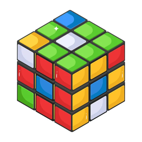 Icono Moderno Cubo Colorido Vector Ilustración — Vector de stock