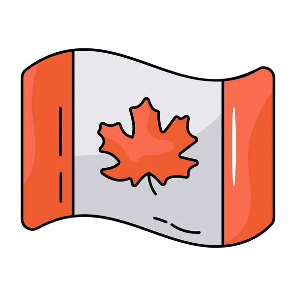 Ikona Kanadské Vlajky Plochém Stylu Vektorová Ilustrace — Stockový vektor