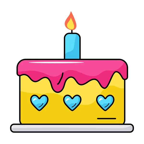 Candles Cake Vector Illustration Design — Stock Vector