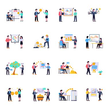 İş adamları, vektör illüstrasyonu