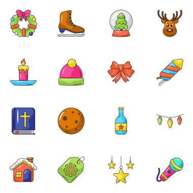 Noel Aksesuarları Koleksiyonu Düz Simgeler