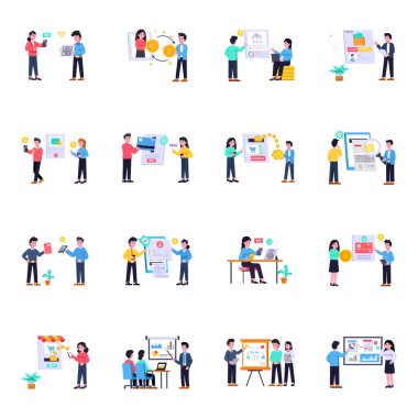 İş adamları, vektör illüstrasyonu