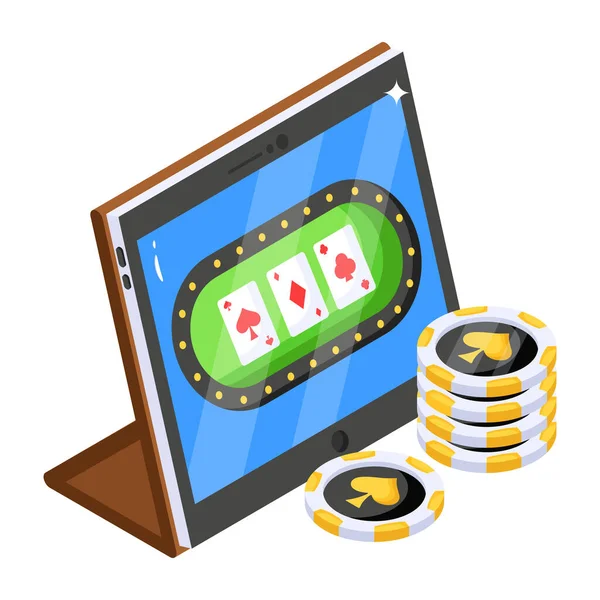 Online Poker Moderní Design Vektorové Ilustrace — Stockový vektor