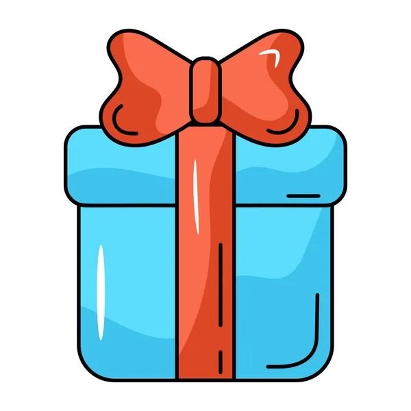 Boîte Cadeau Avec Arc Ruban Vectoriel Illustration Design — Image vectorielle