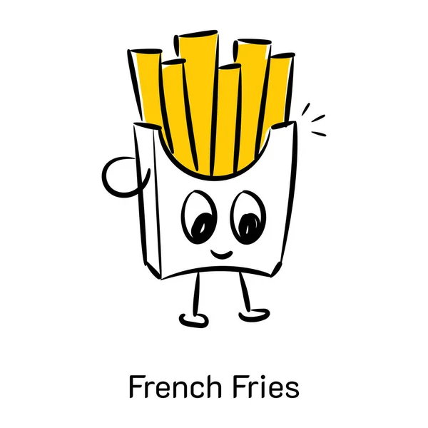 French Fries Modern Design Vector Illustration — Stock Vector