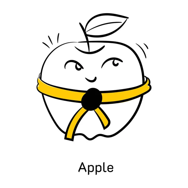 Μήλο Κίτρινη Κορδέλα Εικονογράφηση Διανύσματος — Διανυσματικό Αρχείο