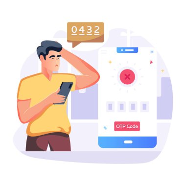 arka plan vektör illüstrasyonunda akıllı telefonu ve cep telefonu olan adam