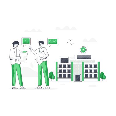 Ofiste çalışan iş adamları. vektör illüstrasyonu