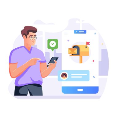 Mesaj gönderildi modern tasarım, vektör illüstrasyonu