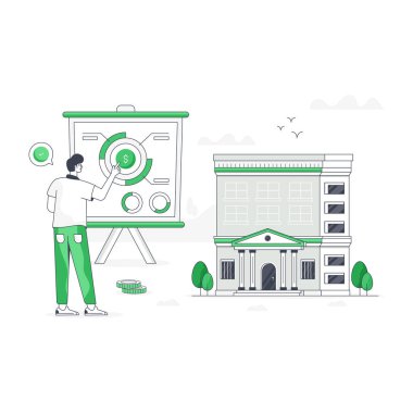 Fintech modern tasarım, vektör illüstrasyonu