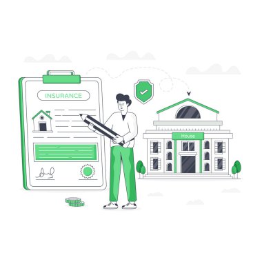 Özellik Sigortası modern tasarım, vektör illüstrasyonu