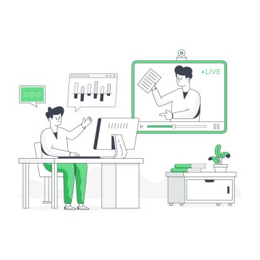 Video Konferansı modern tasarım, vektör illüstrasyonu