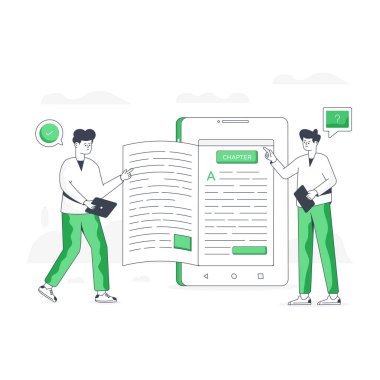 Çevrimiçi öğretmenin düz bir çizimi