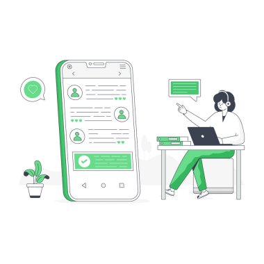 Live Chat modern tasarım, vektör illüstrasyonu