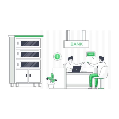 Müşteri Bankacılık modern tasarım, vektör illüstrasyonu