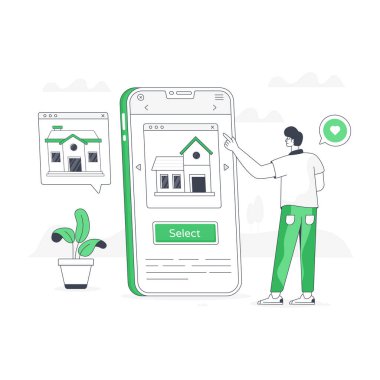 House modern tasarımı, vektör illüstrasyonunu seçin