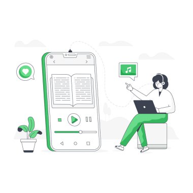 Ses Öğrenme modern tasarım, vektör illüstrasyonu