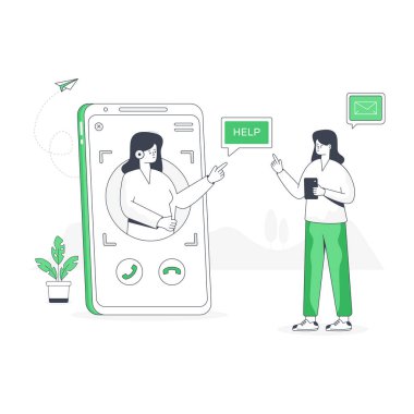 Sanal Yardımcı Modern Tasarım, vektör illüstrasyonu