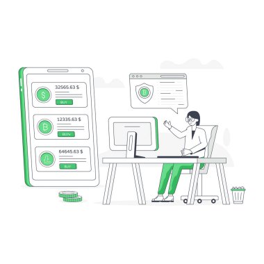 Kripto Güvenlik Modern Tasarım, vektör çizimi