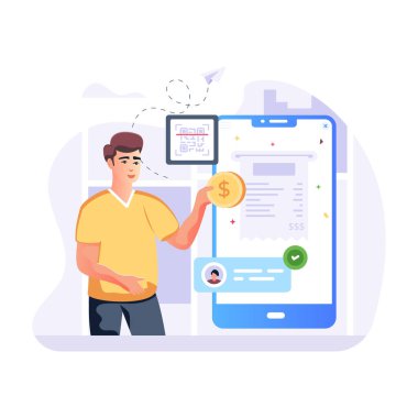 Qr Ödeme modern tasarım, vektör illüstrasyonu