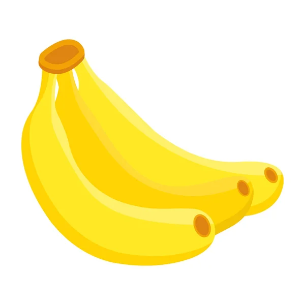 Bananensymbol Isometrische Vektorsymbole Für Frisches Obst Für Webdesign Auf Weißem — Stockvektor