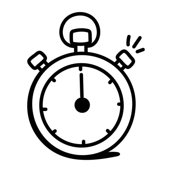 Pictogram Stopwatch Schets Chronometer Vector Illustratie Geïsoleerd Witte Achtergrond — Stockvector