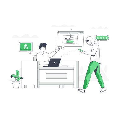 Hesap Hackleme modern tasarım, vektör illüstrasyonu