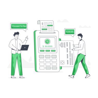 POS modern tasarım, vektör illüstrasyonu