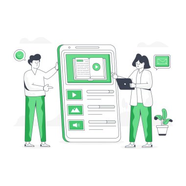 Eğitim Uygulaması Modern tasarım, vektör illüstrasyonu