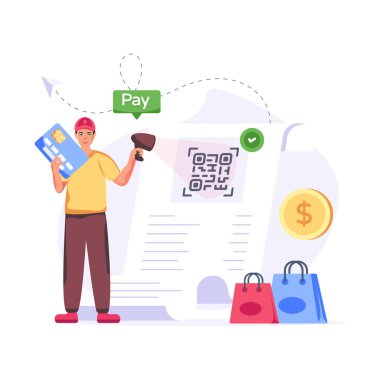 Fatura Taraması modern tasarım, vektör illüstrasyonu