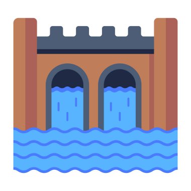 Baraj modern tasarım, vektör illüstrasyonu