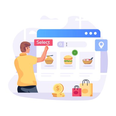 Gıda modern tasarımı, vektör illüstrasyonunu seç