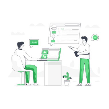 API modelleme modern tasarım, vektör illüstrasyonu