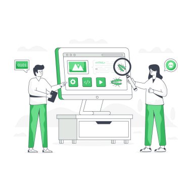 Yazılım Hatası modern tasarım, vektör illüstrasyonu