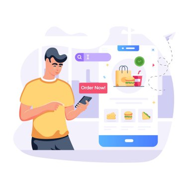 Düzen Şimdi modern tasarım, vektör illüstrasyonu