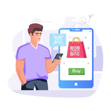 Çevrimiçi alışveriş modern tasarım, vektör illüstrasyonu