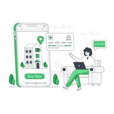 House Buy modern tasarım, vektör illüstrasyonu