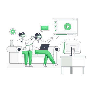 VR Video modern tasarım, vektör illüstrasyonu