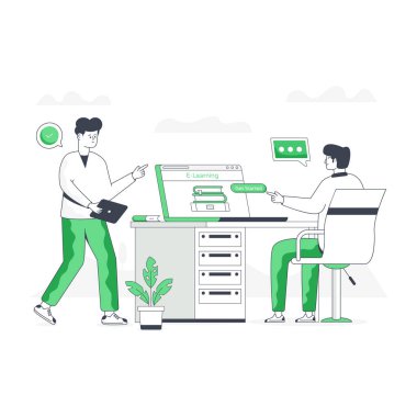 E-öğrenme modern tasarım, vektör illüstrasyonu