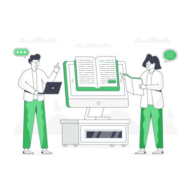 Çevrimiçi Okuma modern tasarım, vektör illüstrasyonu