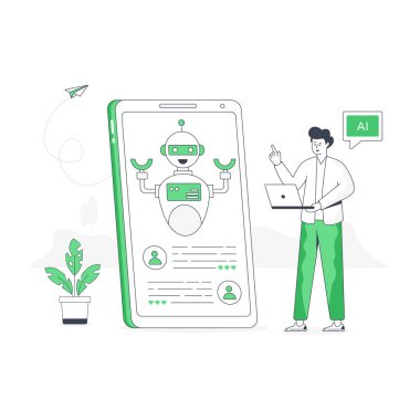 Mobil Yardımcı modern tasarım, vektör illüstrasyonu