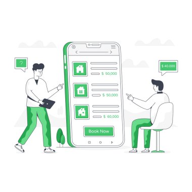 Emlak Uygulaması modern tasarım, vektör illüstrasyonu