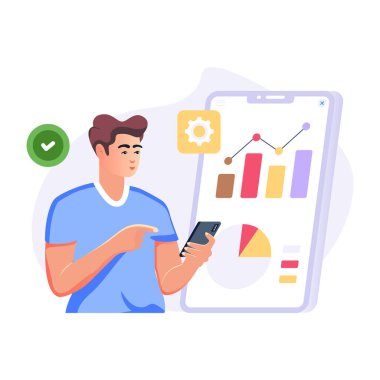 Mobil Analitik Modern Tasarım, vektör çizimi