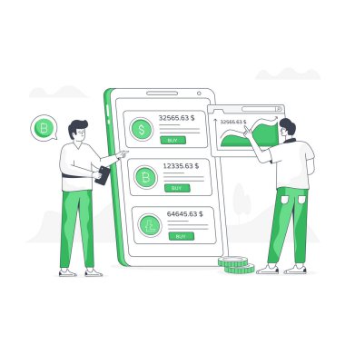 Kripto para birimi Uygulaması modern tasarım, vektör illüstrasyon Bulut Hackleme