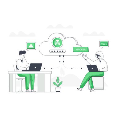 Bulut Hackleme modern tasarım, vektör illüstrasyonu